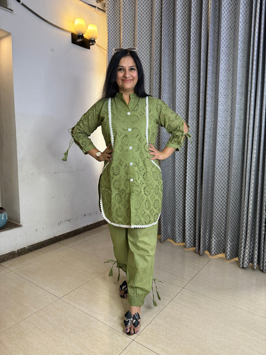 Schifili Coordset With Kurta And Afgani Salwar