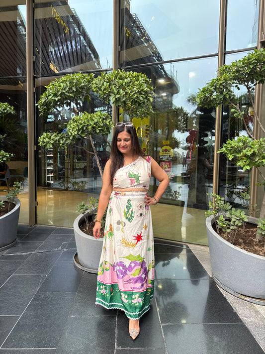 'SERENE' Water Print  Vacation Dress