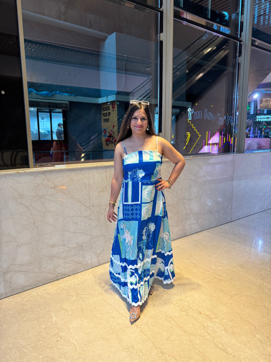 'JUNE' Blue  Strapy Dress