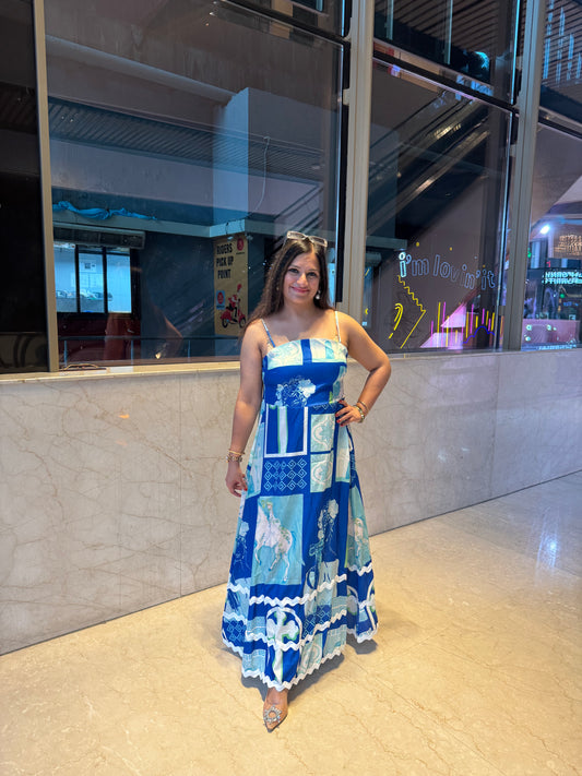 'JUNE' Blue  Strapy Dress