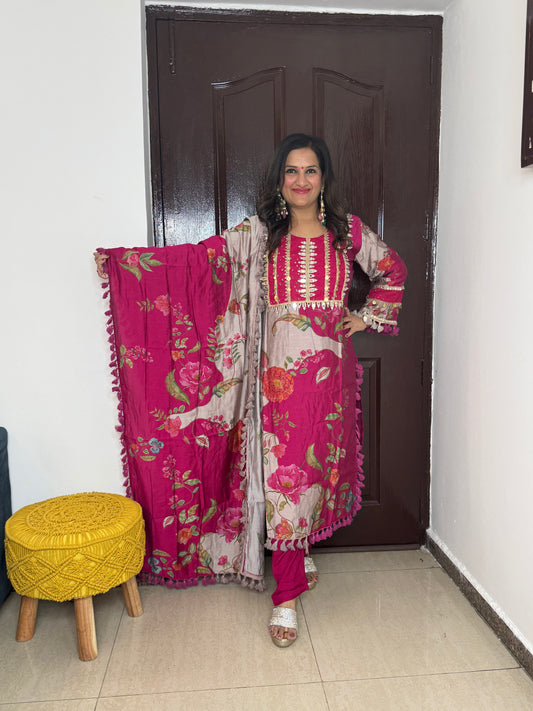 'GULNAR'- Pure Muslin Suit