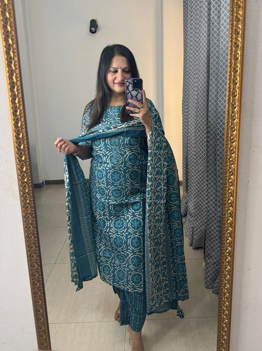 'KAIRA' Sky Blue Three Pc Set