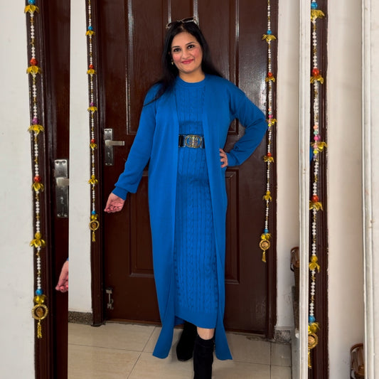 'SERENKNIT' Royal Blue 2 Pcs Dress